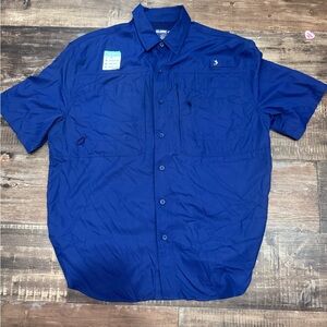 Reel Legends Deep Blue Casual Button-Down Shirt